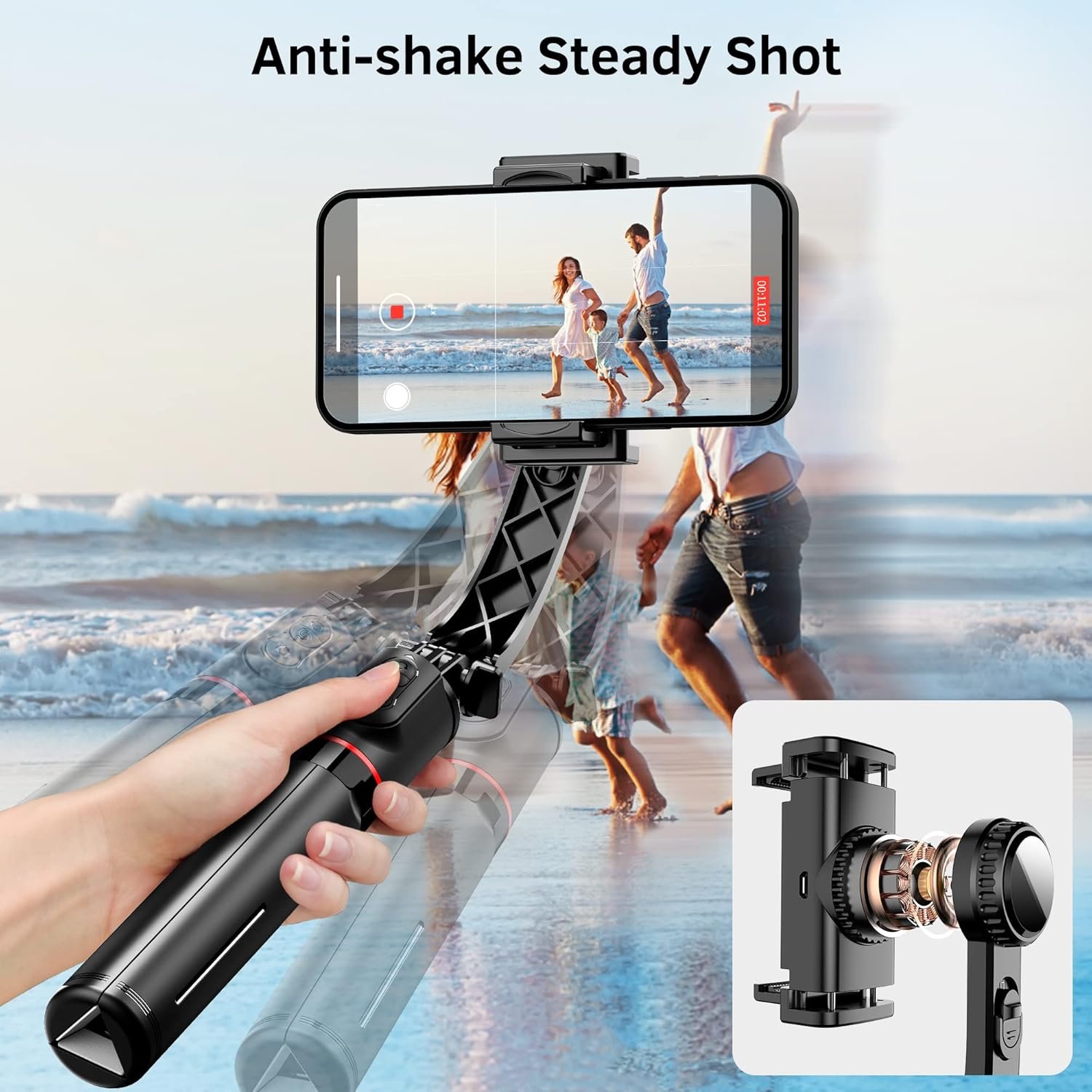 Smartphone Gimbal Stabilizer with Remote, Aluminum Extendable Selfie Stick Tripod, 360° Automatic Rotation - Image 6
